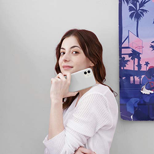 Image of elago Compatible with iPhone 11 Case, Liquid Silicone Case, Full Body Protective Cover, Shockproof, Slim Phone Case, Anti-Scratch Soft Microfiber Lining, 6.1 inch (White)