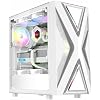 RUIX CV203 ATX Mid-Tower PC Case, Pre-Installed 4 x 120mm RGB Fans, RGB Color Lighting, Tempered Glass, USB 3.0, Multi-Purpose, High-Airflow - White