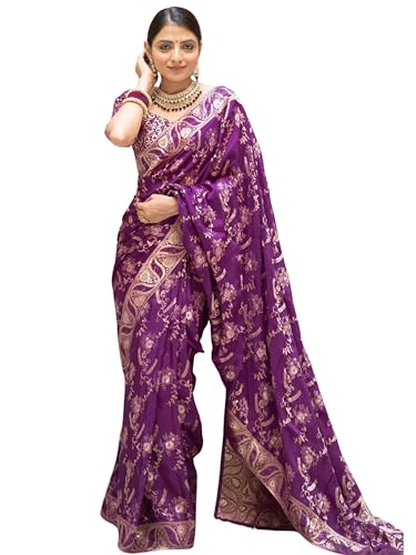 Image of C J Enterprise Women's Pure Kanjivaram Silk Saree Soft Design With Blouse Piece For Wedding (Almari-55)