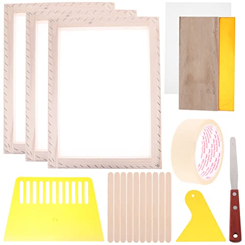 OSALADI 1Set Washable Silk Screen Frame Kit for DIY Printing Shirts and More Frame for Custom Patterns and Creative Projects