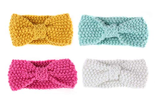 Wehous Baby Girl's Headbands Turban Kintted Hairband for Newborn Kids Children(4 Pack)