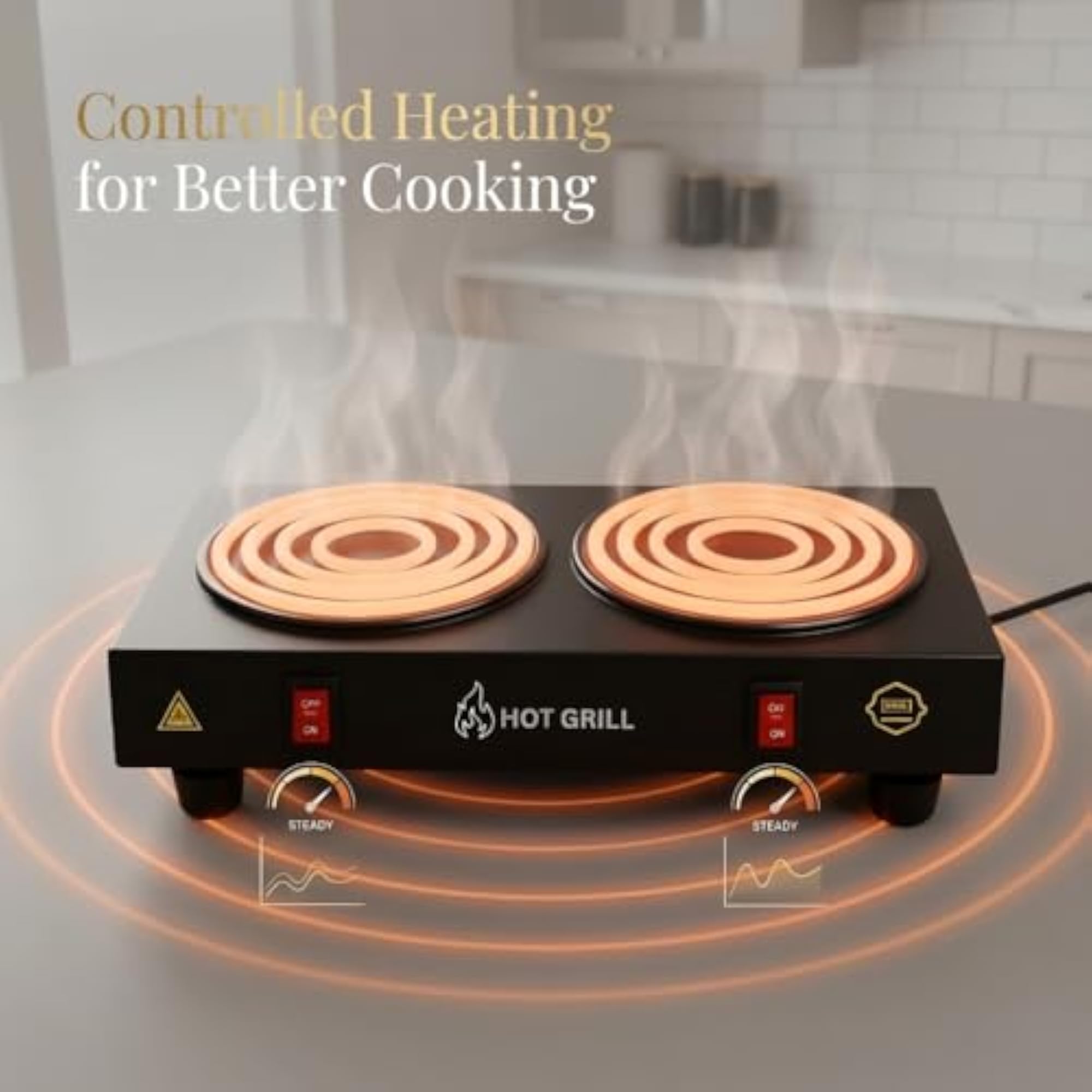 Hot Grill 2000W Electric Double Burner Hot Plate