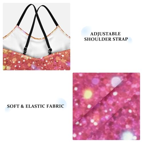 susiyo Rainbow Glitter Background Girls One Piece Swimsuits with Adjustable Straps Bathing Suits for 3-10 Years Old3