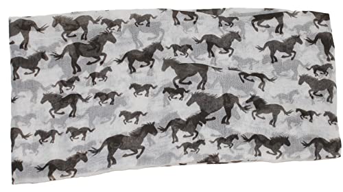 Ted And Jack - All The Beautiful Horses Perfect Print Equestrian Scarf (White With Brown) #TOP2