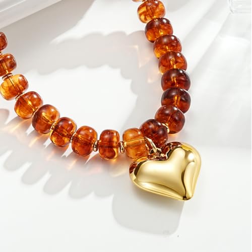 Ritach Chunky Necklace, Amber Beaded Necklaces for Women Statement Necklace — view 6