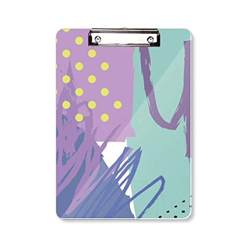 Planchette à pince A4 porte-bloc rigide avec motif plantes abstraites pour écriture nomade