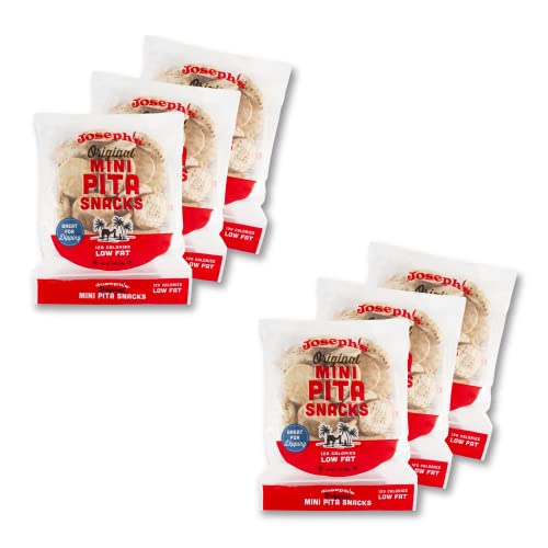 Joseph's Mini Pita Snack Dippers 6-Pack, Original & Authentic Taste,