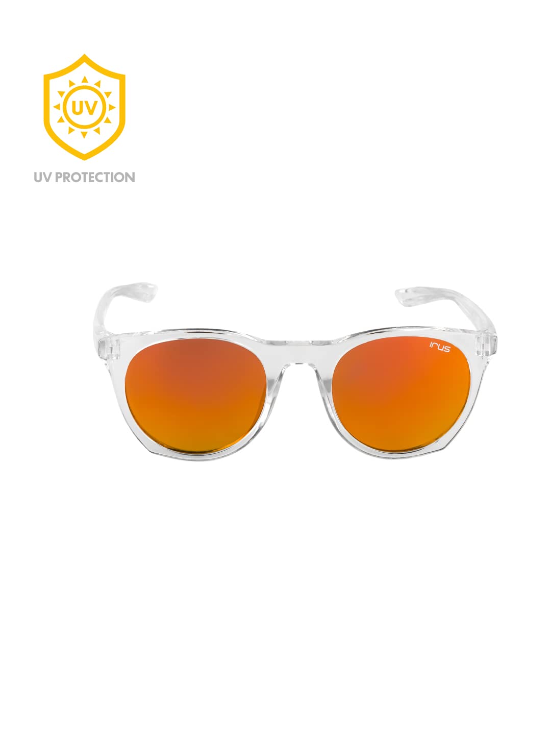 IRUS | 100% protección UV | unisex | pequeño | borde completo | ovalado | marco: policarbonato de cristal brillante | lentes: policarbonato rojo Revo-Brown