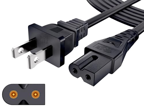 10FT AC Power Cord for Vizio D/E/M Series TV & Soundbar, Replacement 2 Prong Polarized Cable