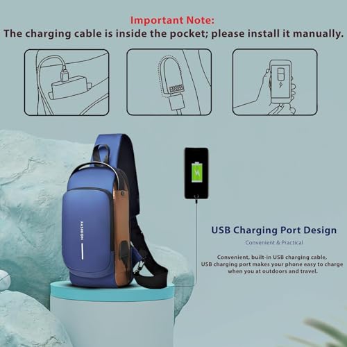 Image of PAPITA Sling Bag for Men Stylish Crossbody Backpack for Men & Women, Anti-Theft Chest Bag with Messenger Bags, Casual Shoulder Bag