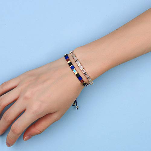 Image of KELITCH Women Tila Beads Stretch Bracelets Handmade Women Charm Strand Beaded Bracelets Summer Jewelry