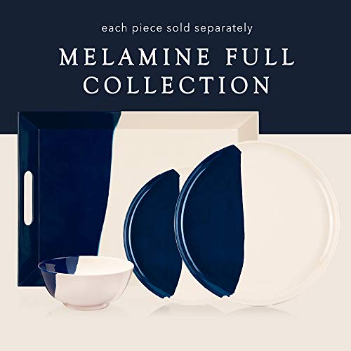 Melamine Dinner Plates Set Of 4, Break And Chip-Resistant, Durable And Kid-Friendly Dinnerware Set For Indoor And Outdoor, Dishwasher Safe, Ivory/Navy - Thomas Fuchs Creative #TOP7