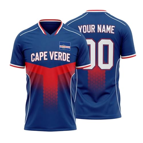 Custom Cape Verde Soccer Jersey for Men Women, Personalized Cabo Verde Football Jersey with Name Number, Cape Verdean Fan Shirt, Supporter Soccer Jersey, TT08