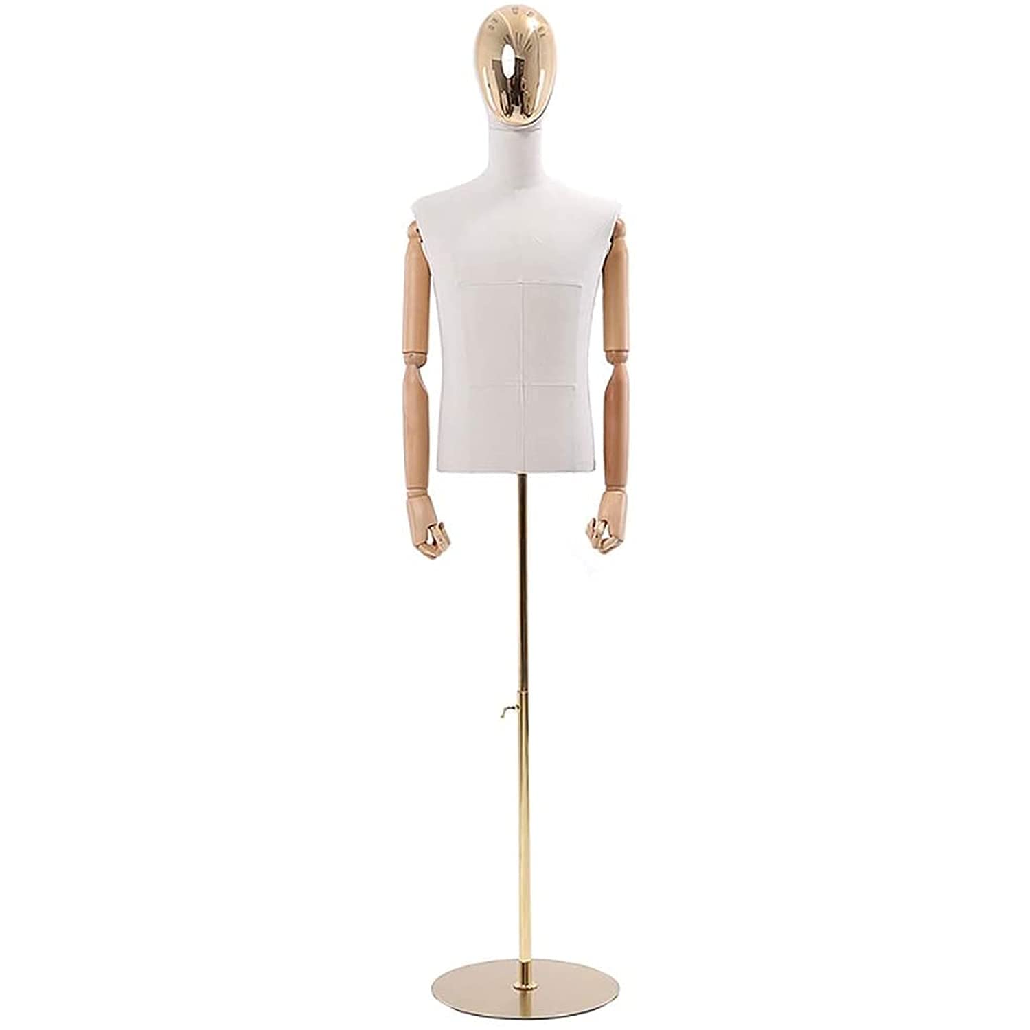 Buy White Male Mannequin Body Torso, with Wood Arm& Metal Base