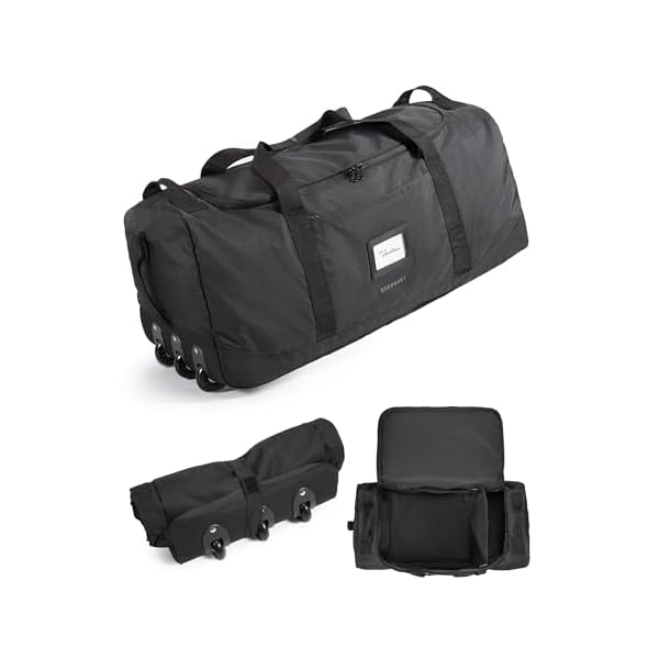 BAGSMART 83L Foldable Travel Bag, Large Duffle Bag for Travel, Duffel Luggage Bag for Sport College Camping, Water Resistant, Black