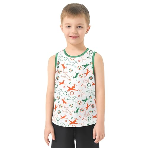 Baby Boys Sleeveless Tank Top Colorful Planes Toddler Athletic Vest 3-10T2