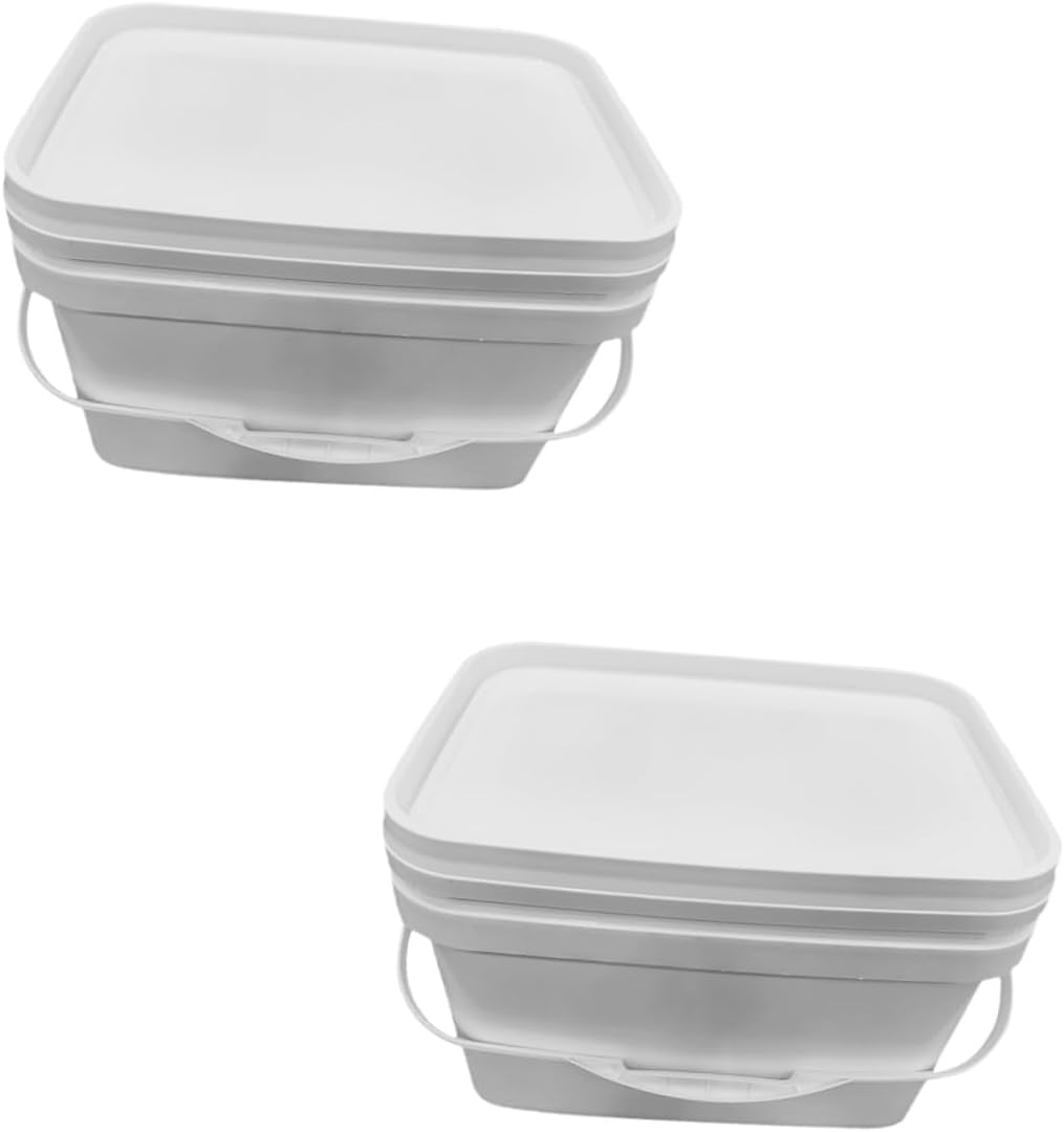 2.6 Gallon Paint Bucket with Lid Plastic Container for Painting 10L Storage Pail with Handle 2-Piece Set for Arts and Crafts