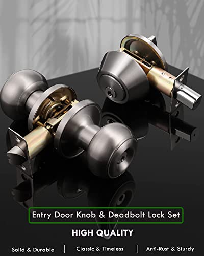 Home Improvement Direct 3 Pack Entry Door Knob And Single Cylinder Deadbolt Combo In Satin Nickel, Keyed Alike Entry Knob And Deadbolt Lock #TOP2
