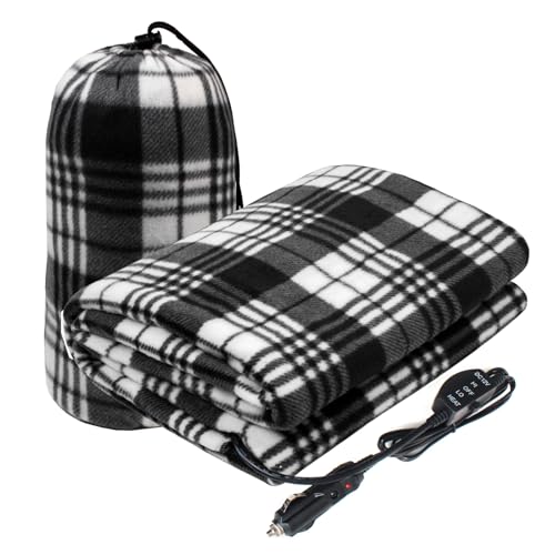 Sojoy 12V Car Heated Blanket, Electric Fleece Throw 60x40