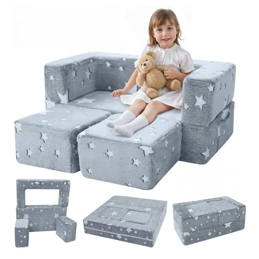 Glow-in-the-Dark Modular Kids Play Couch