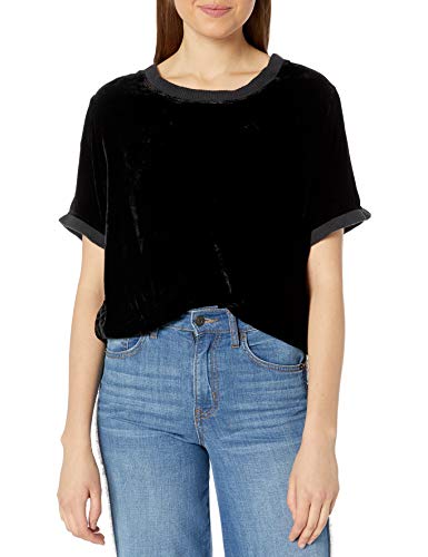 Pete & Greta by Johnny Was Women's Velvet t-Shirt, Black, XS