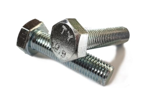 Image of Metric Hex Head Bolts M10 x 30mm, Grade 10.9 High Tensile Steel, Zinc Plated, Pack of 10