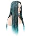Karlery Women Long Braid Blue and Black Mixed Wig Halloween Cosplay Wig Anime Costume Party Wig