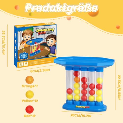 PKKP Bouncing Ball Tischspiel, 2024 Neues Bounce Off Game, 4 Shots Desktop Bouncing Toy, Jumping Ball Tabletop Ping Pong Spielballspiel, Familie Freunde Party Spiele für Kinder Erwachsene