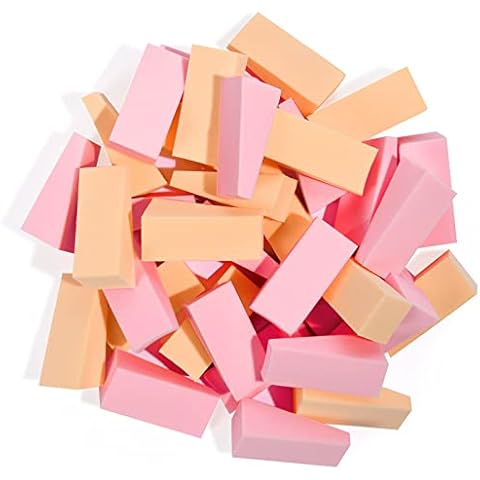 AUAUY 48 PCS Make up Schwamm Set, Latexfrei Kosmetik Schwämmchen, Klein Beauty Blender Makeup Schminkschwämmchen für Flüssigkeit Foundation Puder Sonnenschutz und Creme (24 Rosa+24 Hautfarbe) Cover