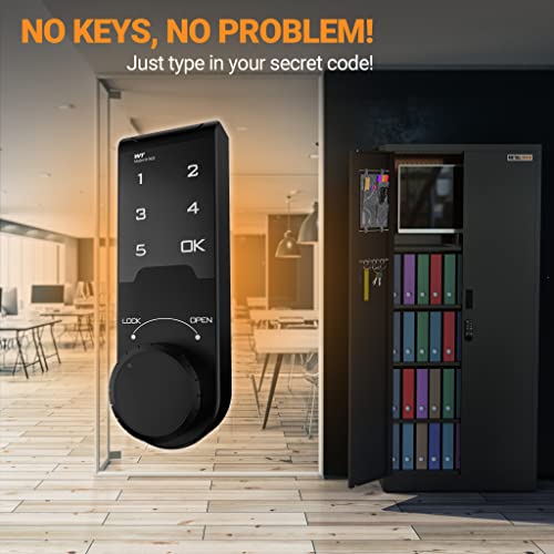 Metaltiger Metal Storage Cabinet - Digital Lock Multifunctional Garage Storage Closet With Doors, Adjustable Shelf Height And Leg Levelers, Includes Pegboard And Accessories (Black) #TOP6