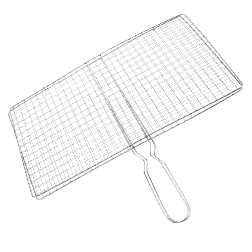 BCOATH Fish Grill Basket Bbq Accessory for Outdoor Grilling Lightweight Mesh Rack for Fish Meat Vegetables for Camping and Picnics