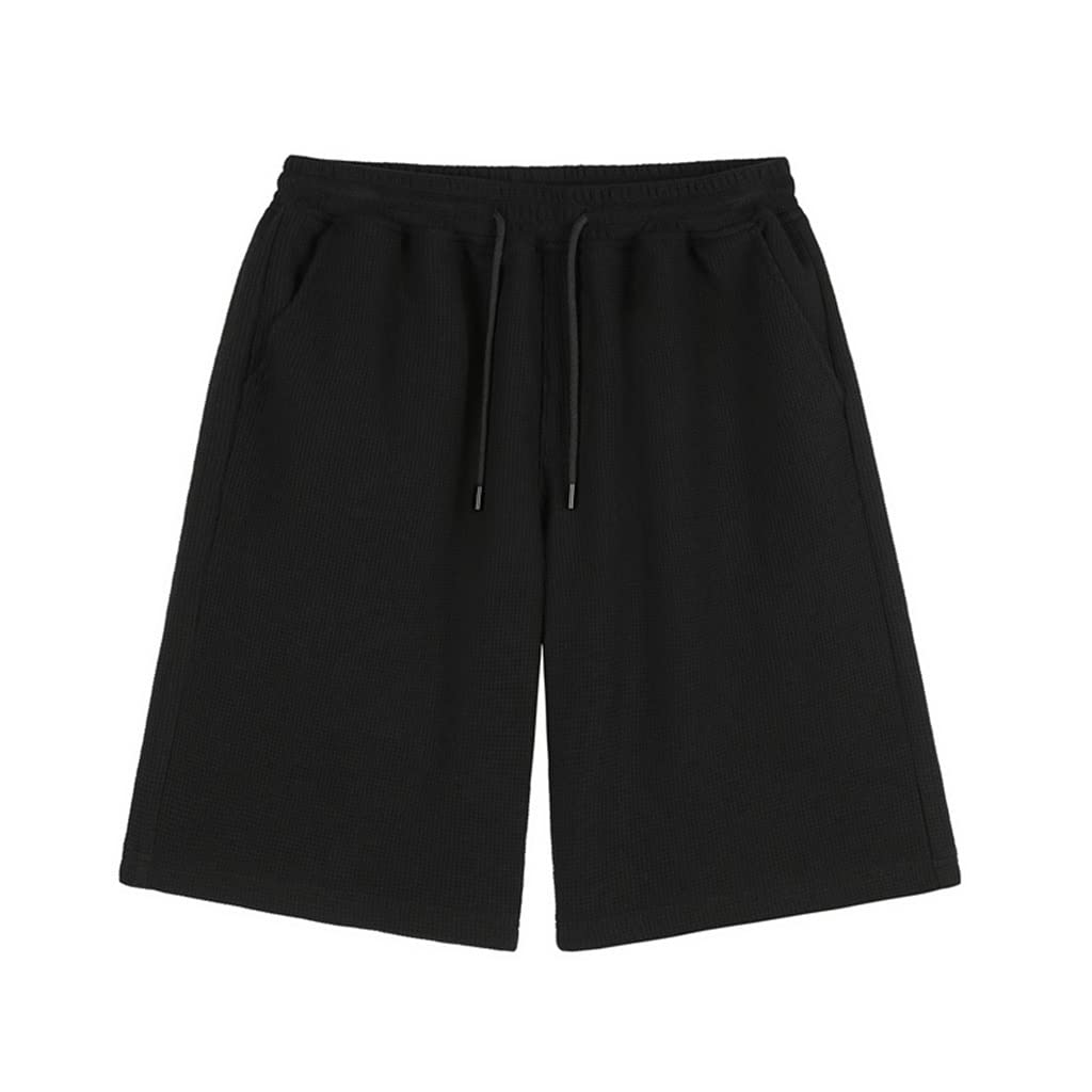 HBJWOV Mens Outwear Shorts Unisex Couple Casual Sports Loose Oversized Black Shorts 5X-Large