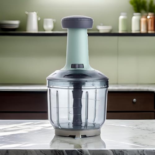 Image of Chopper for Kitchen Use 1100 ML, Push Chopper with 6 Blades, Vegetable Chopper Kitchen Items for Home Cutting Vegetables, Onion, Ginger, Garlic, Salad, Tomato, Potato (ER1)