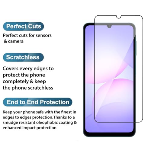 Image of POPIO Military-Grade Gorilla Tempered Glass For Samsung Galaxy A07 (Black) 9H Hardness, Edge-to-Edge Full Coverage, Anti-Scratch, Bubble-Free, Ultra Clear HD Glass, Oleophobic Coating, Face ID Compatible