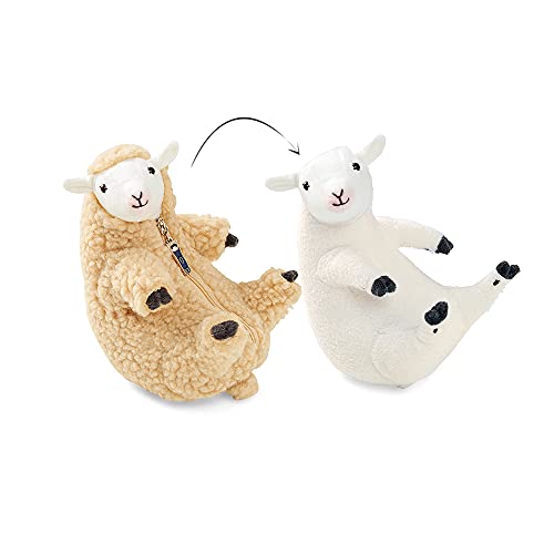 HOTCAUSE Shave Sheep Happily, Cute Plush Toys Doll Stuffed Sheep Lamb Toy with Plush Zipper Coat, Sheep Play Toys for Kids Girls Boys Adults Birthday Gift