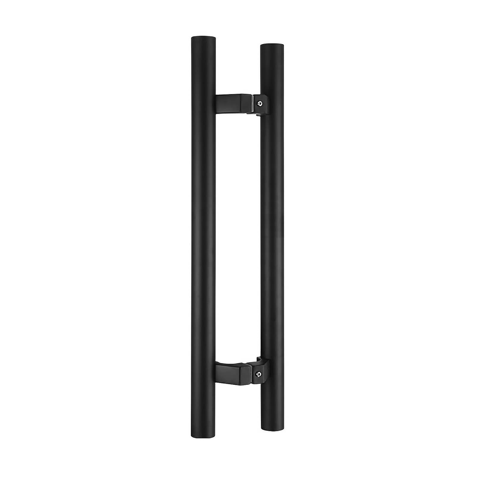 CWCQGH Round Push Pull Door Handle,Stainless Steel Sliding Barn Door Handle,for Wood Doors/Glass Doors/Interior Exterior Doors,Black,Easy to Install,Black-100x70cm