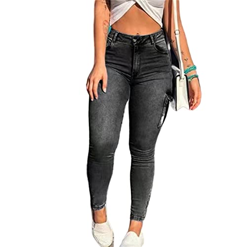 Women's High Waisted Stretch Jeans Butt Lifting Legging Workout Cargo Leggings Slim Fit Skinny Leg Jean