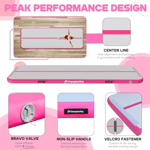 Inflatable-Air-Tumbling-Mat-Gymnastics-Tumble-track-48-inches-Thickness-Air-Mats-for-Home-UseTrainingCheerleadingWater-Yoga-10ft-13ft-16ft-20ft-with-Electric-Air-Pump