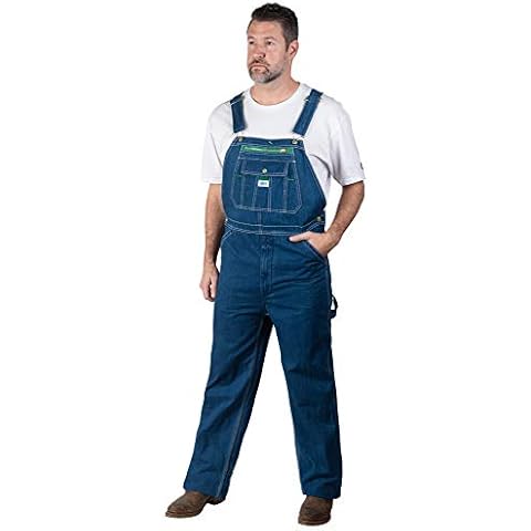 Liberty mens Stonewashed Denim Bib overalls and coveralls workwear apparel, Stonewashed Blue (Sw9), 44W x 32L US Cover