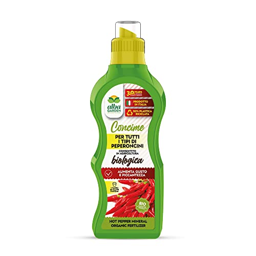 Albagarden - Concime Peperoncini Biologico - Fertilizzante Liquido Per Tutte Le Varietà -...