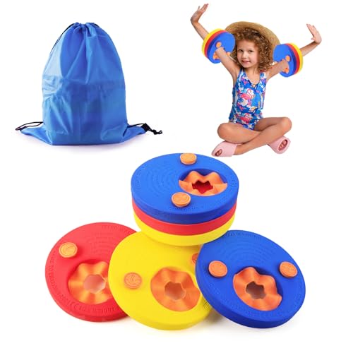 Manguitos Piscina para Niños, 6 Piezas Manguitos Bebe Desmontables Discos Evolutivos Discos Flotantes Espuma Delphin con Bolsa Almacenamiento Natación Aprendizaje Entrenamiento Piscina 2-6 saños
