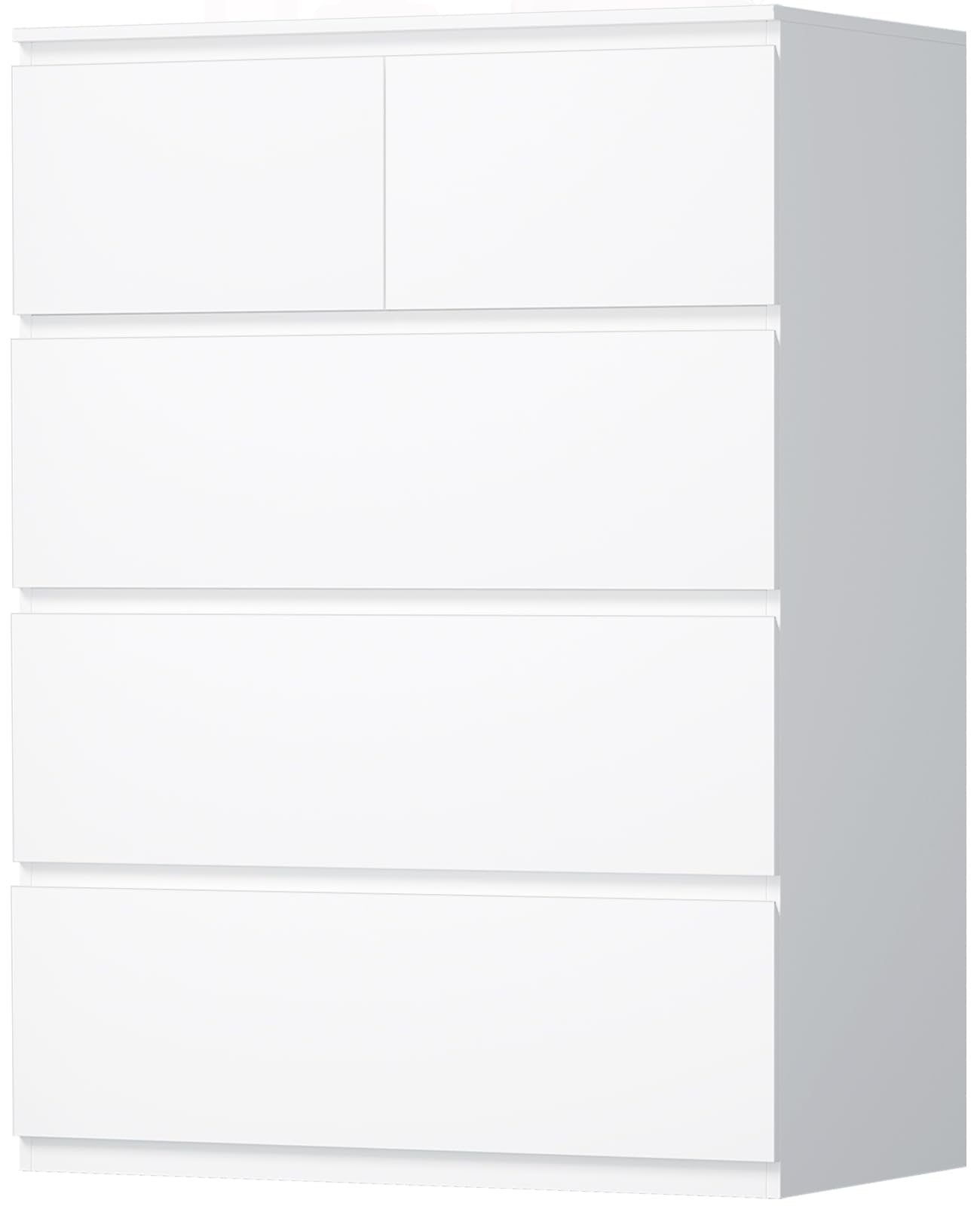 BEWISHOME Cassettiera Camera da Letto Moderna,Settimino con 5 Cassetti,Cassettiera Bianca,Salvaspazio,Mobile Camera da Letto per Soggiorno,Bagno e Ingresso,68x38x94 cm,EKCG07W