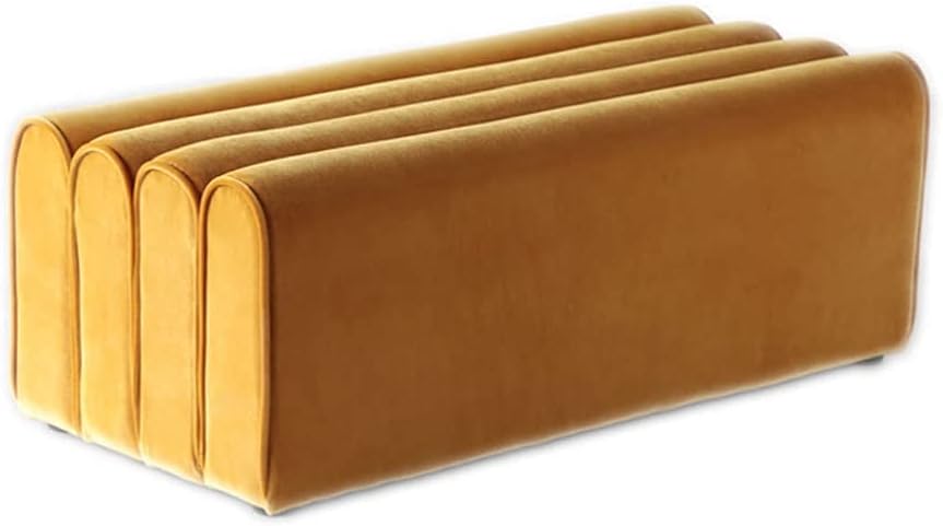 Minimalist Fashion Creative Home Entrance Porch Stool for Shoe Replacement Stool, Creative Stool Low Stool Sofa Stool for Living Room Bedroom Homecasual/Long Yellow