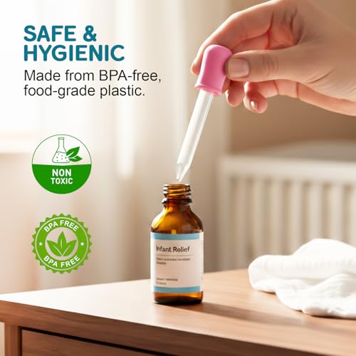 Image of Baybee Baby Medicine Feeder Dropper for Infants & Toddlers | BPA-Free Silicone Oral Dropper | Multipurpose Baby Feeder for Medicine, Syrup, Vitamins, Juice | Easy-to-Clean, Reusable (Pink - Pack of 2)