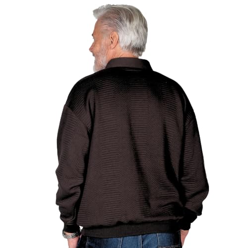 Men's L/S Solid Textured Banded Bottom Shirt2