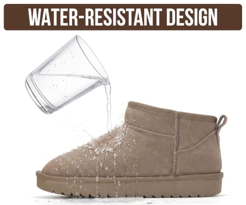 Image of 100% Genuine Leather Womens Boots Fur-Lined Booties Ankle Boots for Women
