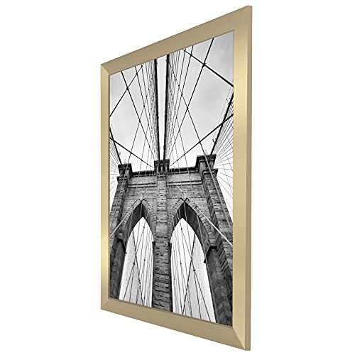 Americanflat 20x30 Poster Frame with Polished Plexiglass - Gold Picture Frame - Wide Photo Frames Made of Engineered Wood for Vertical or Horizontal Wall Display - Epic Collection - Gold
