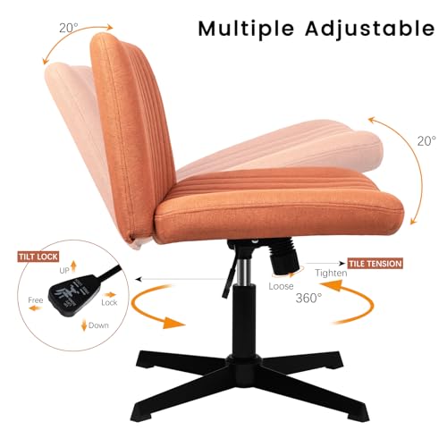 image for PUKAMI Criss Cross Chair,Armless Cross Legged Office Desk Chair No Whe