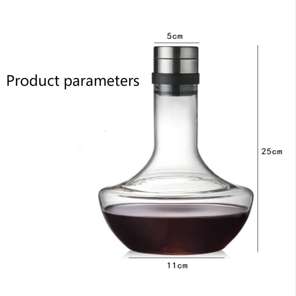 Decantador de vino tinto,Decantador de vino en for Jarra grande hecha a mano de 1000ML, vino tinto transparente, copas de champán, botella decantadora, jarra, aireador vertedor for Bar familiar