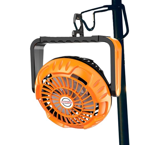 Ventilador de campamento con luz LED, ventilador de campamento con luz | 3 velocidades ventilador recargable impermeable con gancho de colgantes | Enfriamiento de aire de linterna LED portátil, acceso